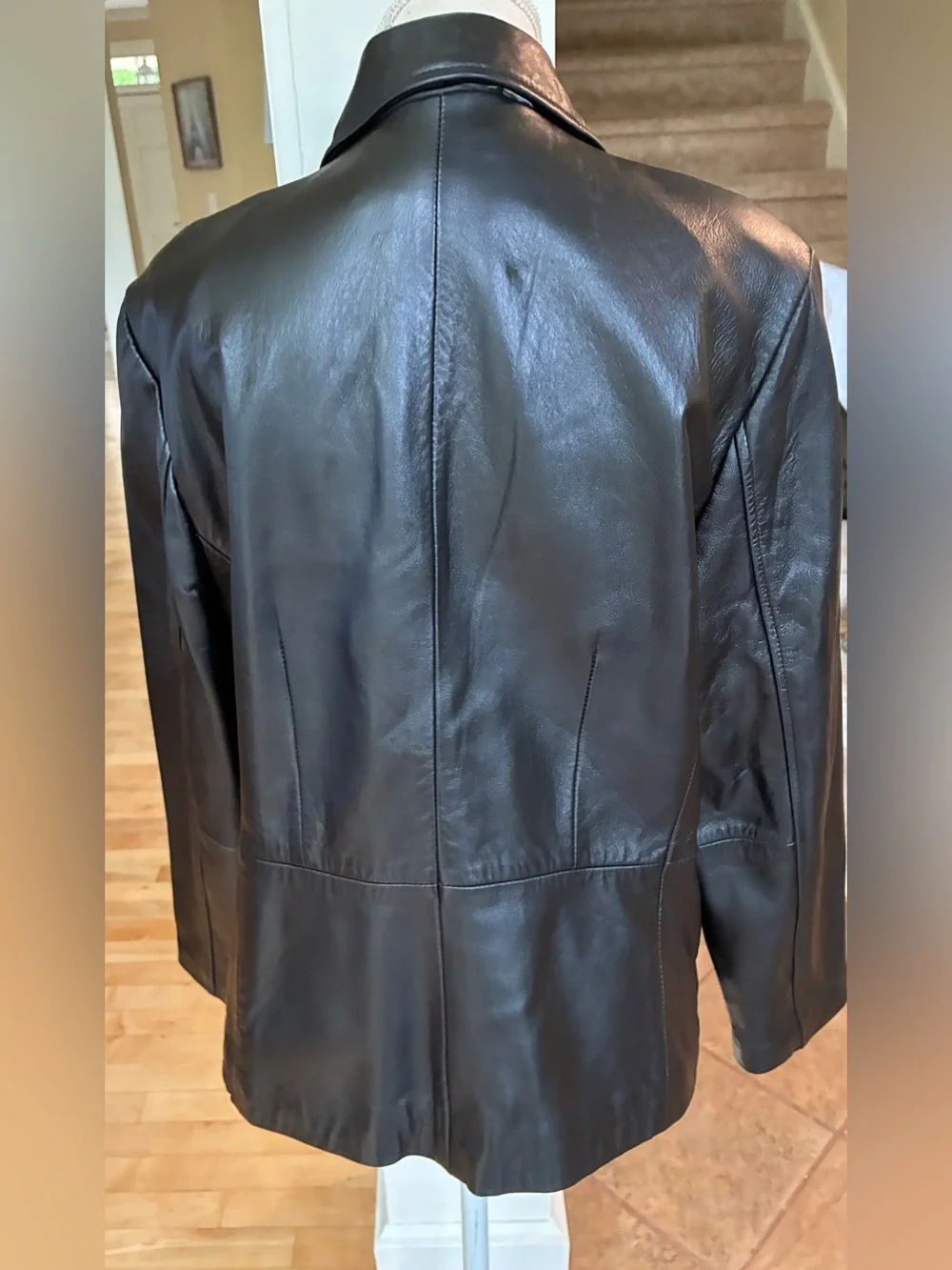 croft & barrow Women's Black Leather Zip Jacket